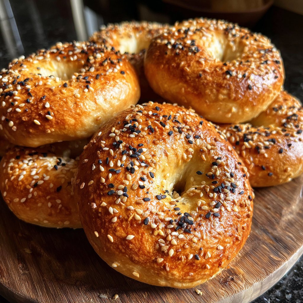 High Protein Bagels With Egg Wash Shine