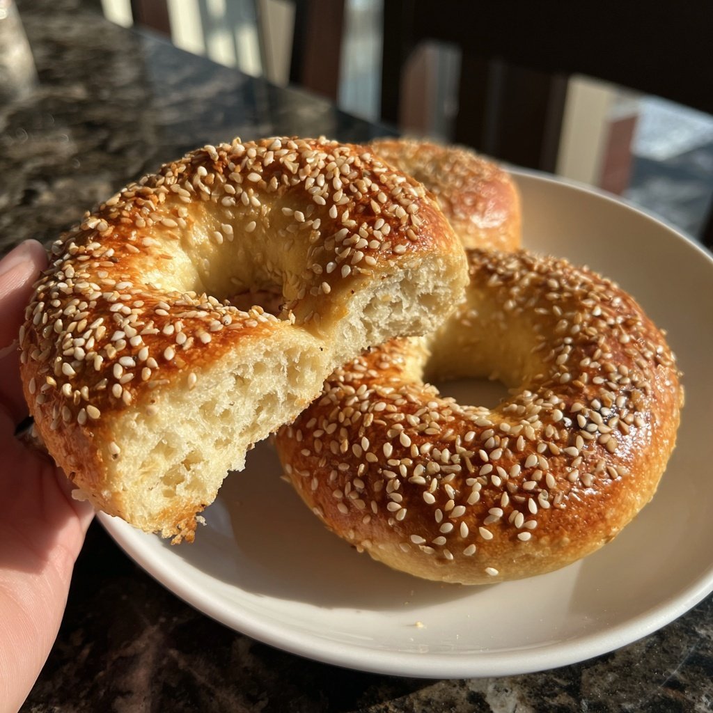 Protein Bagels With Sesame Seeds