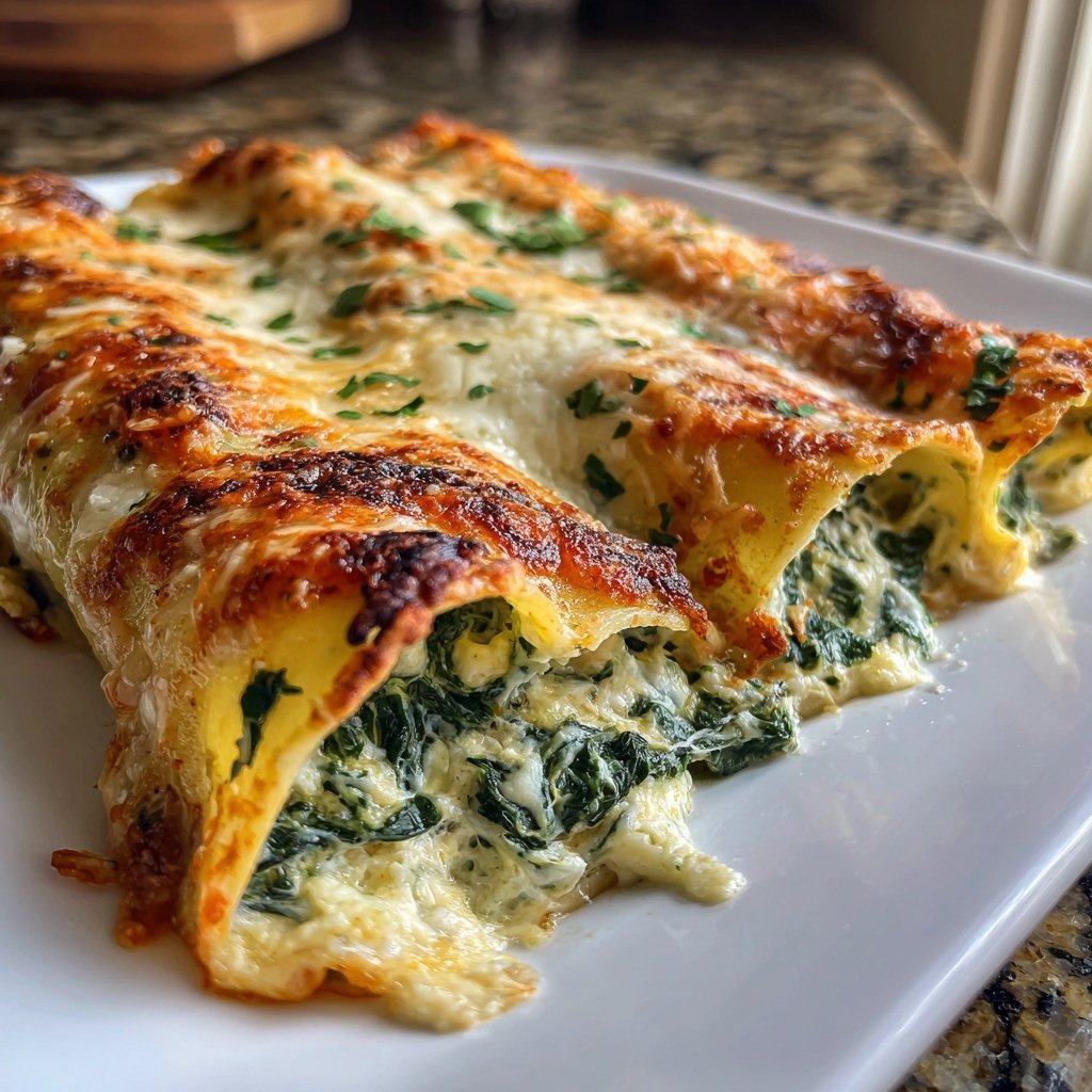 Valentine Dinner Spinach Ricotta Cannelloni