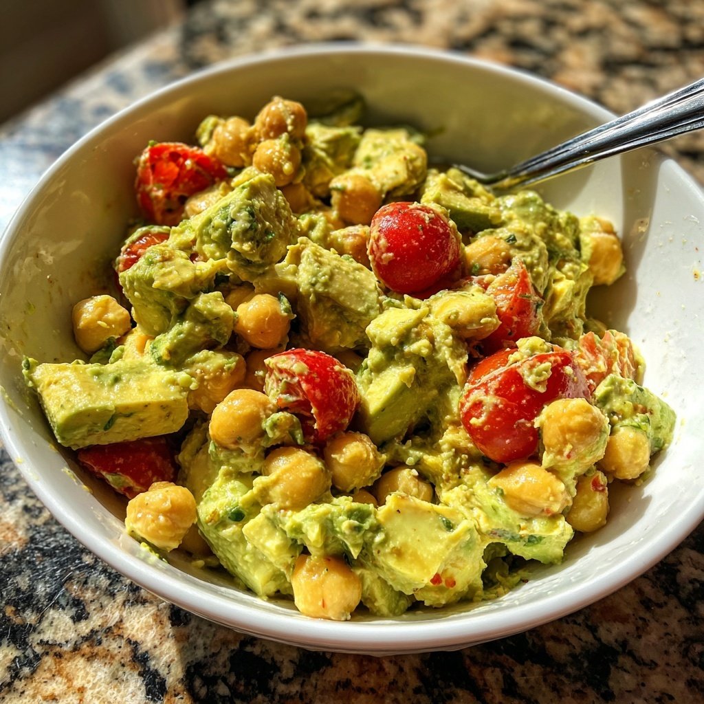 Healthy & Light Avocado Chickpea Salad