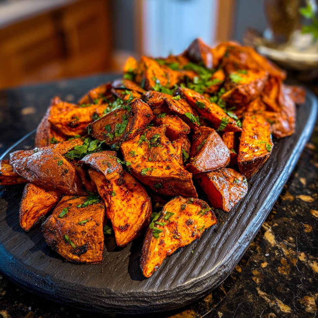 Jamaican Jerk Roasted Sweet Potatoes