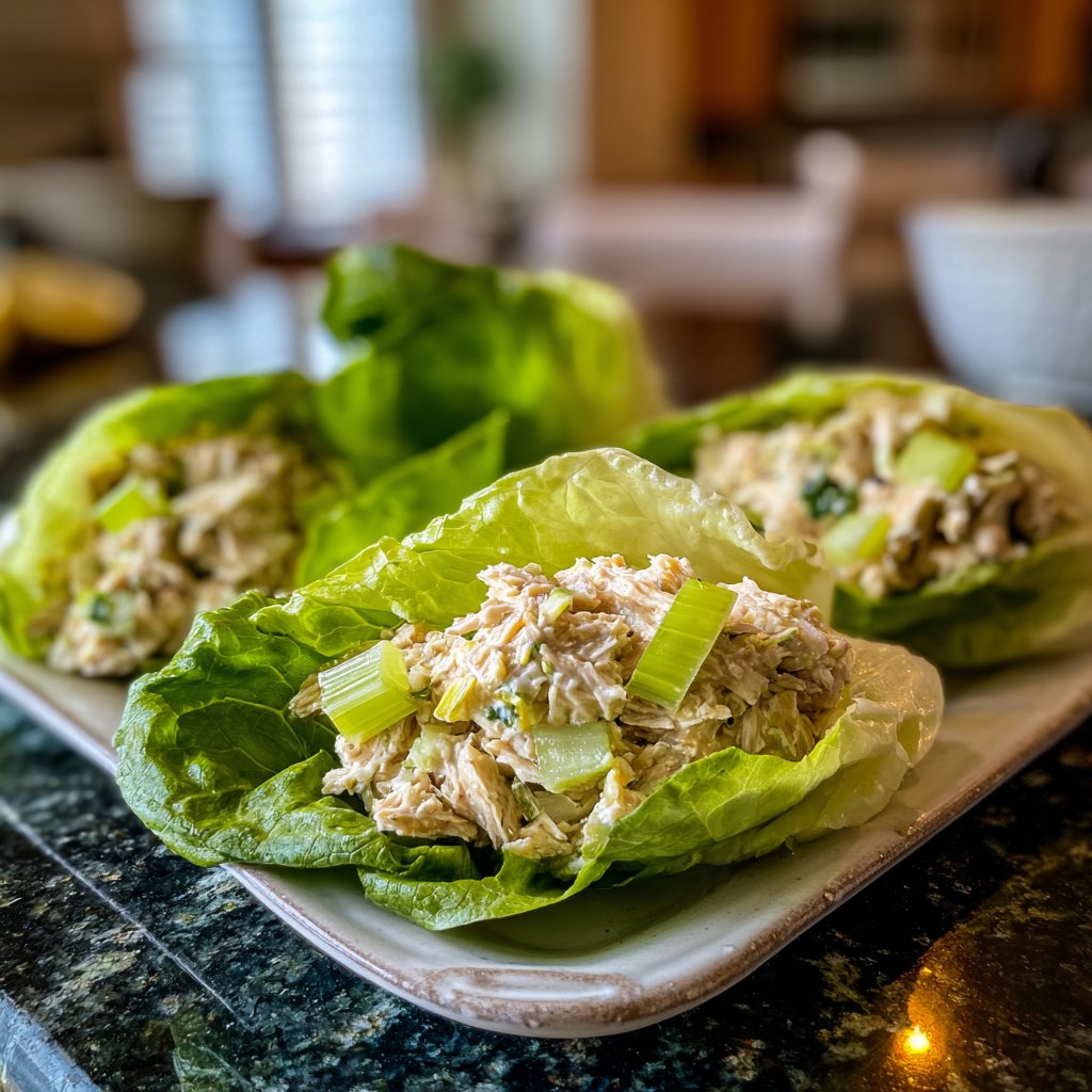 Simple Tuna Salad Lettuce Wrap Lunch