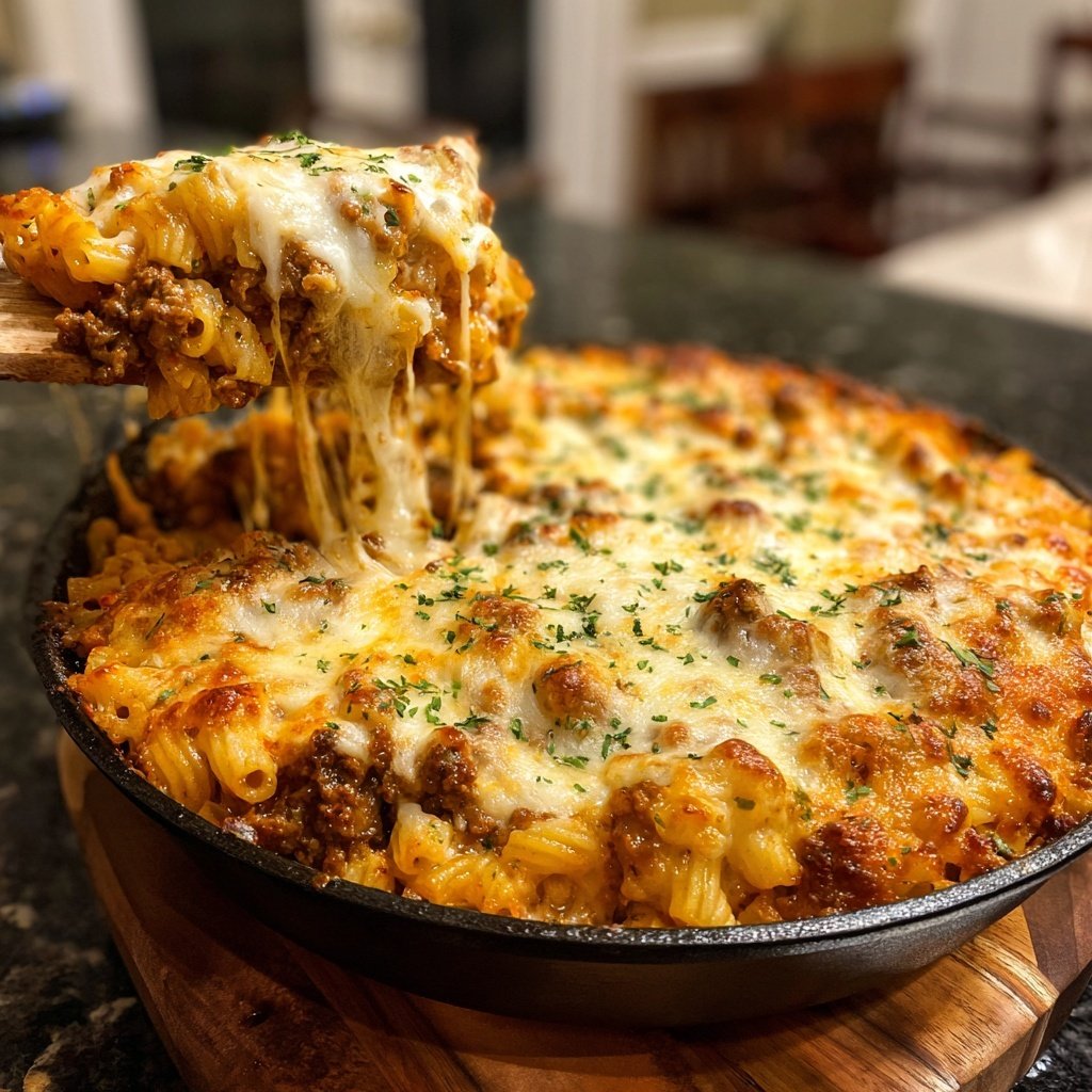 Ground Beef And Pasta Bake With Cheese