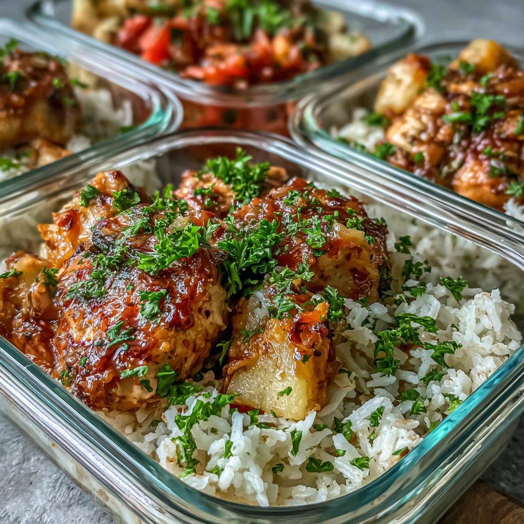 Pineapple Chicken And Rice Meal Prep