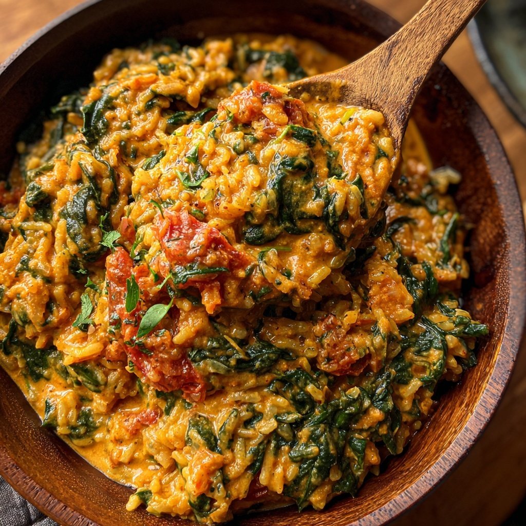 Creamy Spinach Tomato Rice