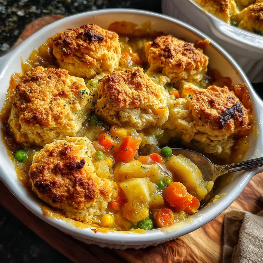 Sunday Vegetable Pot Pie with Biscuit Topping