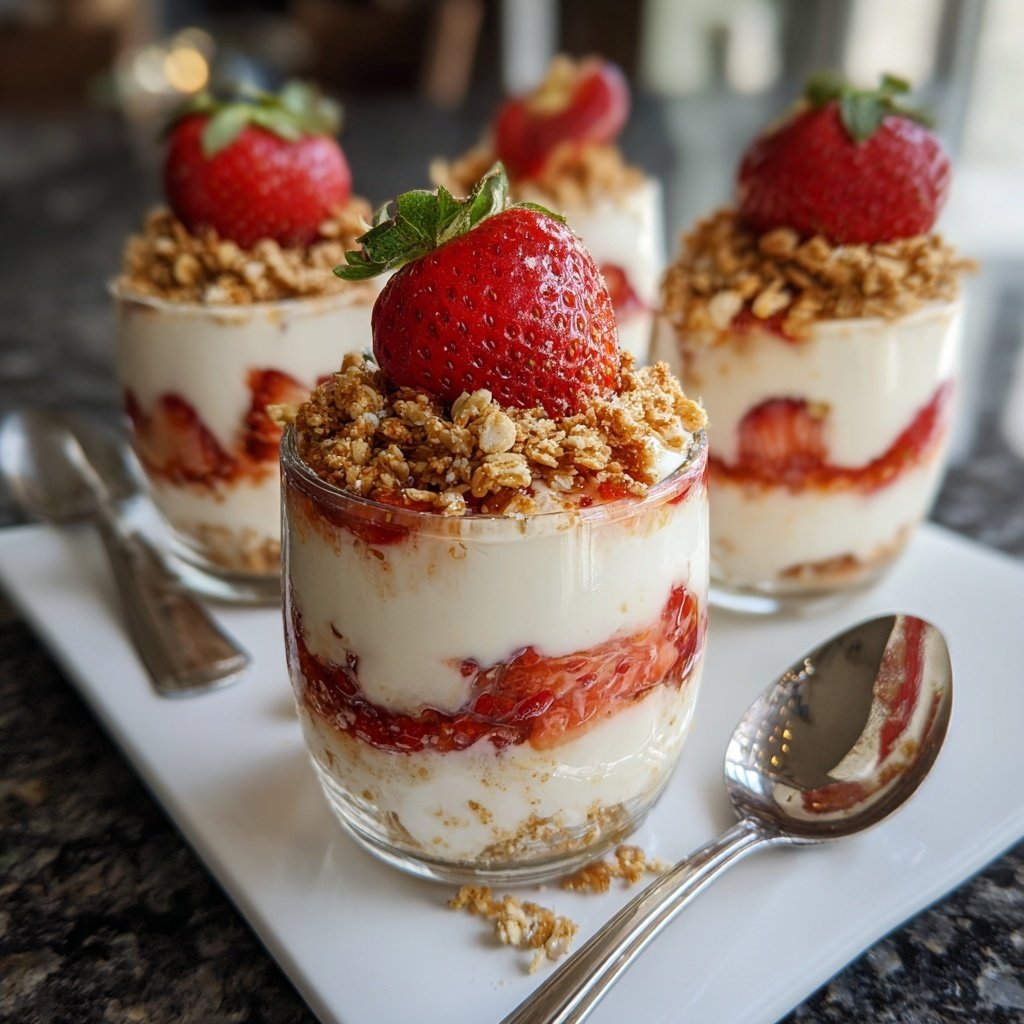 Strawberry Cheesecake Yogurt Parfaits