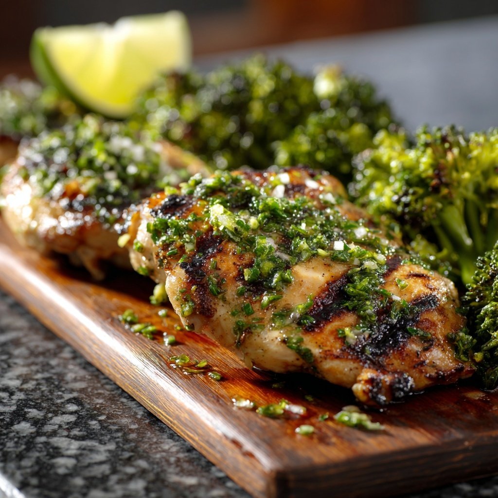 Healthy Garlic Lime Chicken With Roasted Broccoli