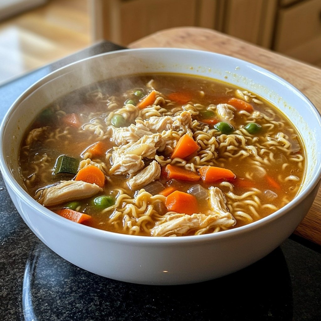 Set-It-and-Forget-It Slow Cooker Chicken Ramen-Inspired Soup
