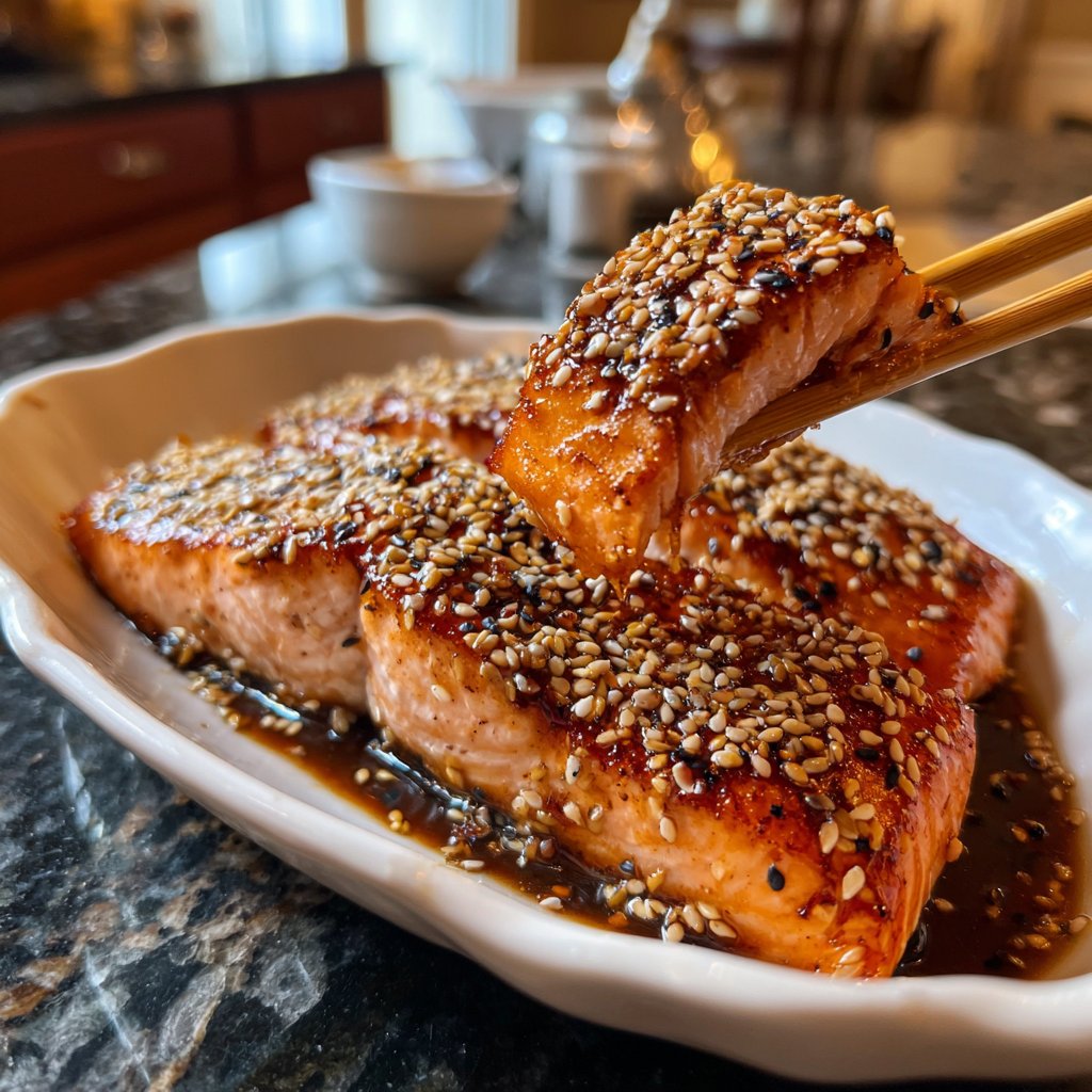 Miso Glazed Salmon with Sesame